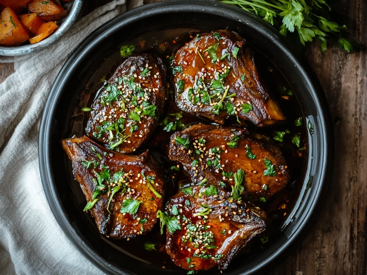 Tender Slow Cooker Honey Garlic Lamb Chops - Featured Image