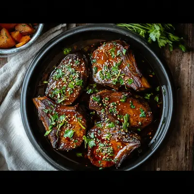 Tender Slow Cooker Honey Garlic Lamb Chops