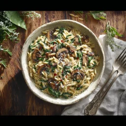 Spinach Mushroom Orzo