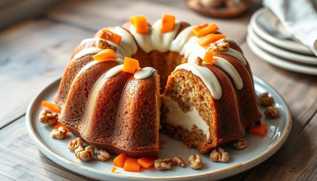 Cheesecake Stuffed Carrot Bundt Cake