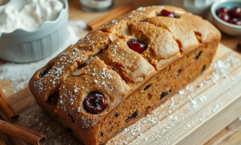 Cinnamon Bread with Cherries and Almonds