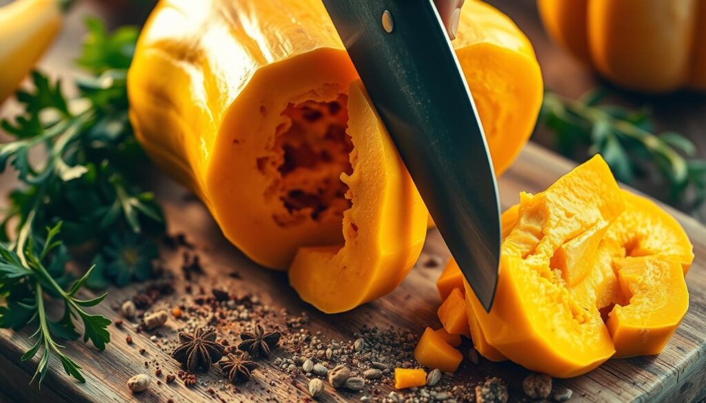 Preparing Honey Nut Squash