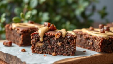 chickpea brownie with peanut butter and date and oatmeal