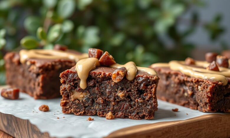 chickpea brownie with peanut butter and date and oatmeal