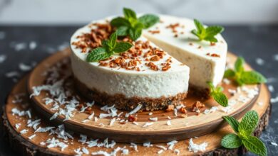 raw cheescake the crast with date and oilseeds and oatmeal and the filling of co