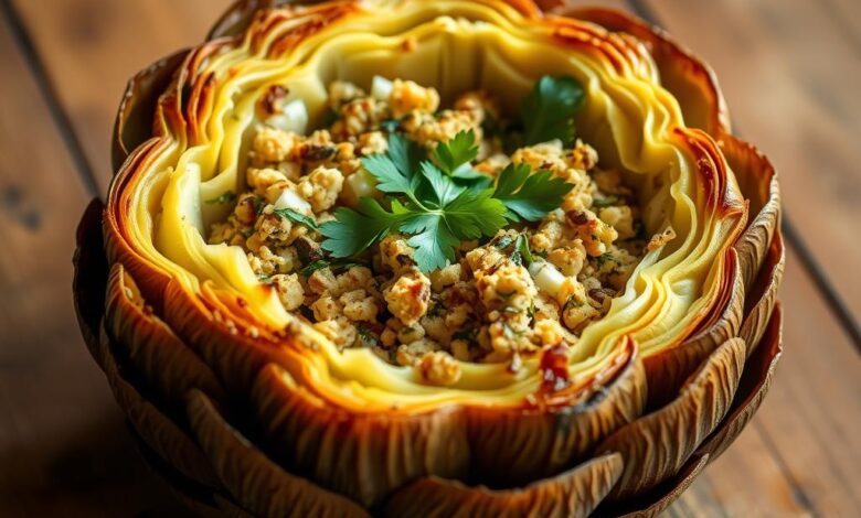 Baked Stuffed Artichoke recipe