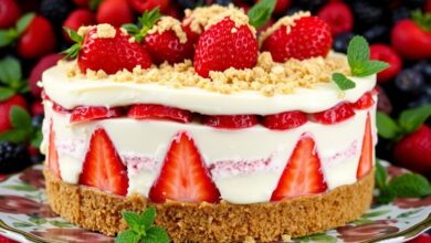 Berrylicious Strawberry Crunch Cheese Cake