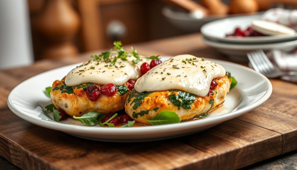 Cranberry Spinach Stuffed Chicken