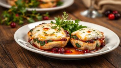 Cranberry & Spinach Stuffed Chicken Breasts with Brie