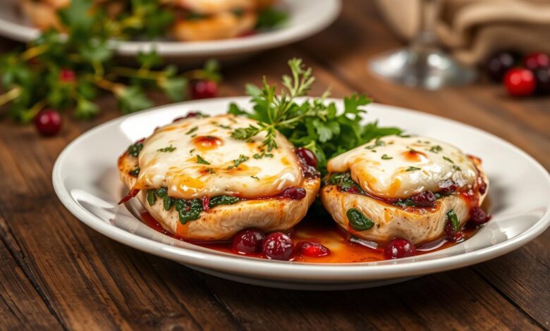 Cranberry & Spinach Stuffed Chicken Breasts with Brie