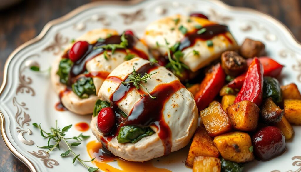 Fancy chicken meal plating