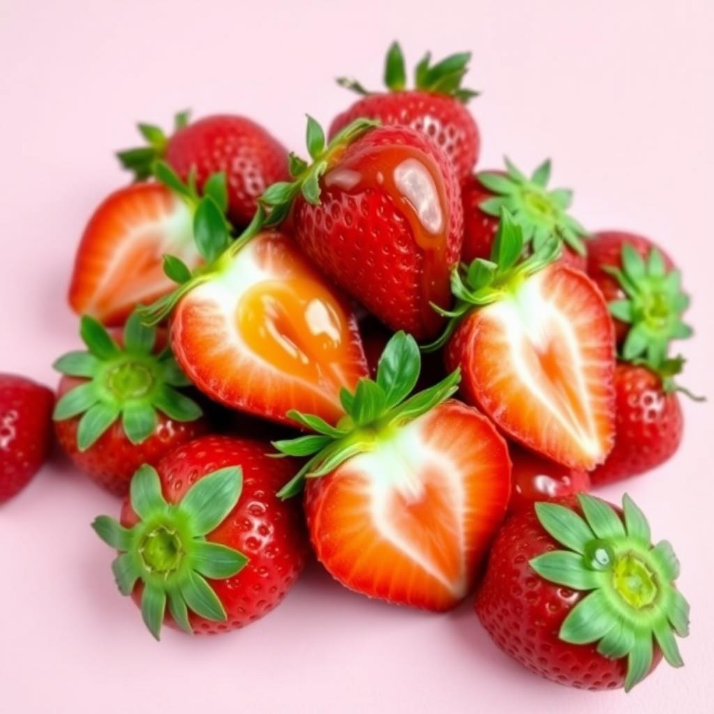 Fresh strawberry topping