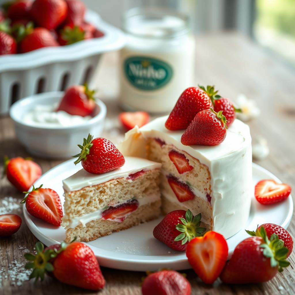 Ninho Milk Cake with Strawberries Nutrition