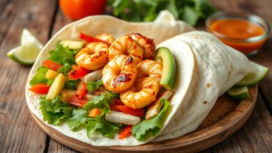 Shrimp and Chicken Veggie Wrap