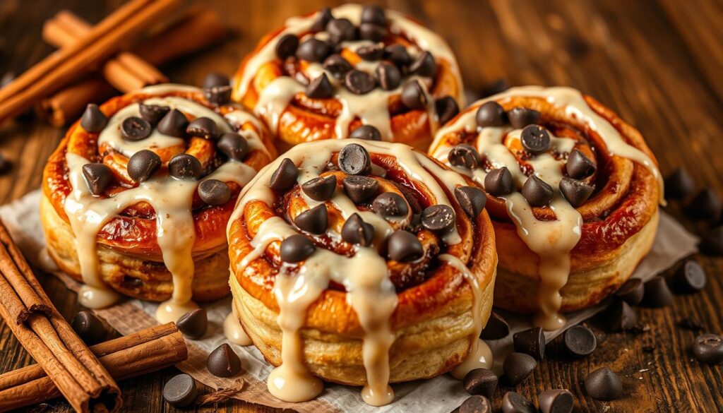 cinnamon rolls with chocolate chips