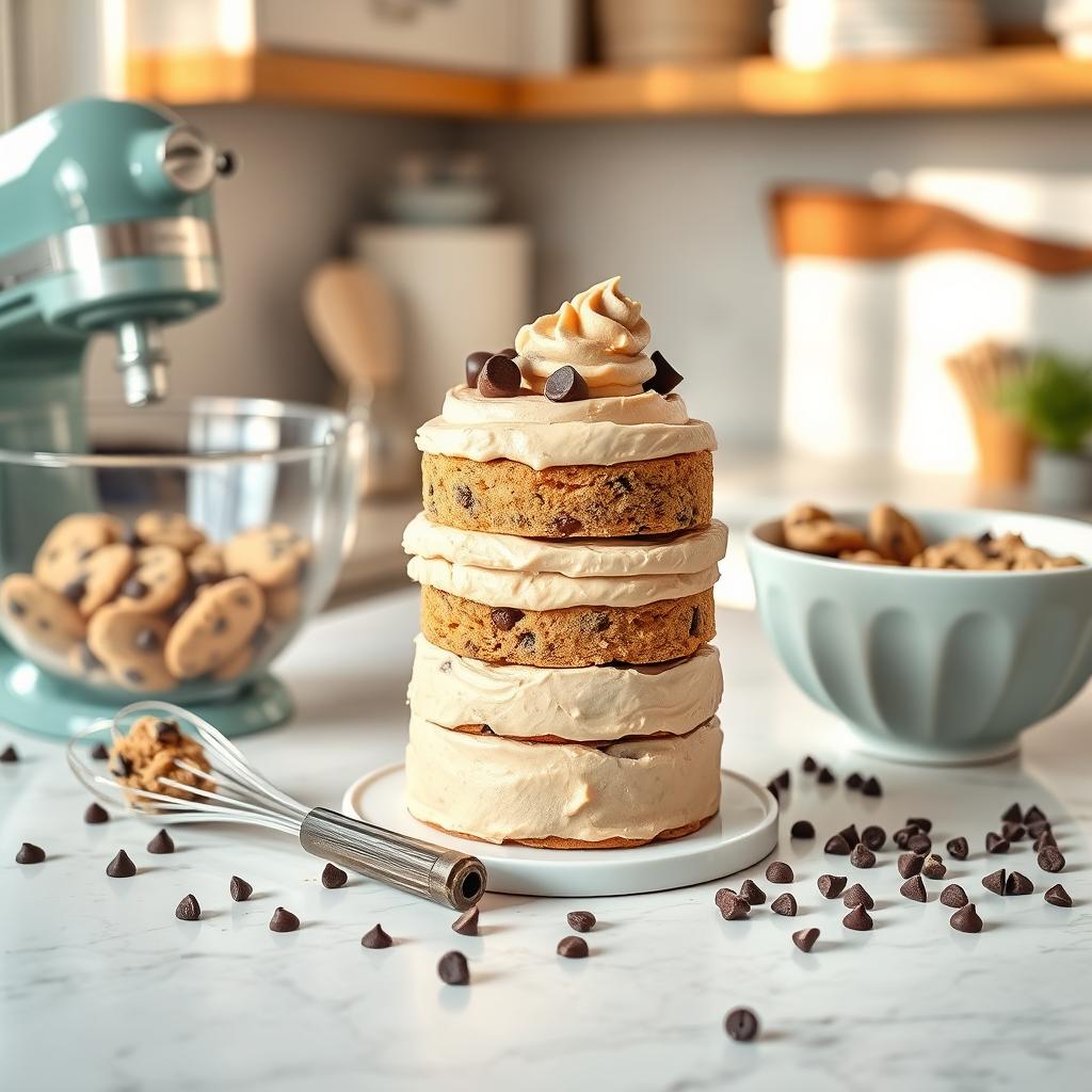 cookie dough cake assembly