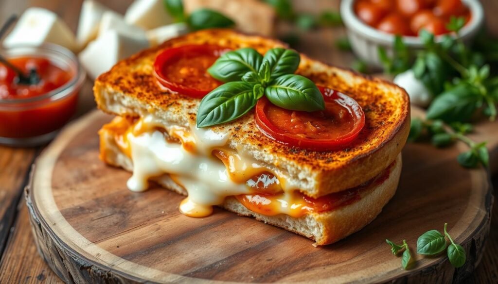 grilled cheese pizza sandwich