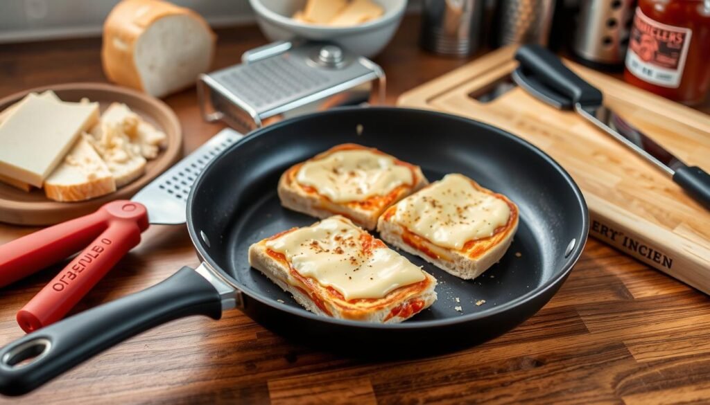 grilled cheese pizza sandwich tools