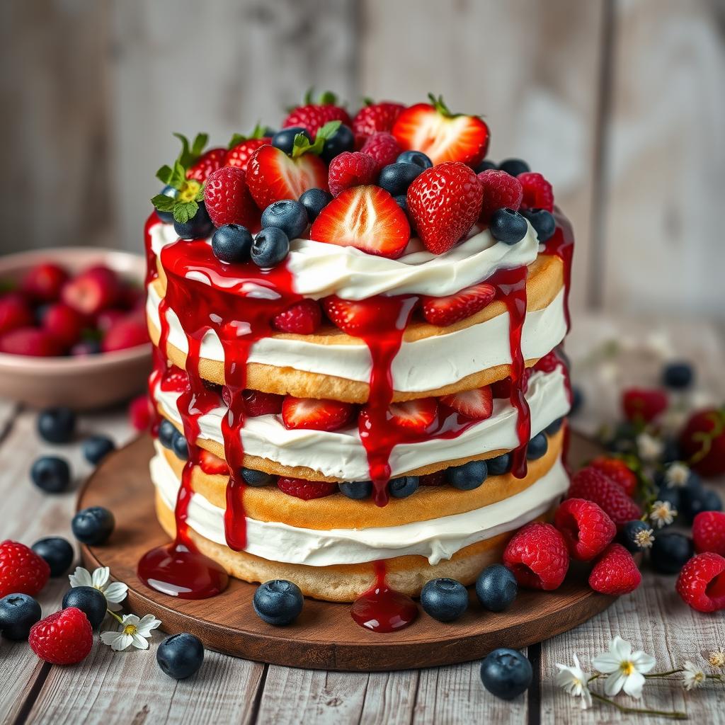 homemade berry cake