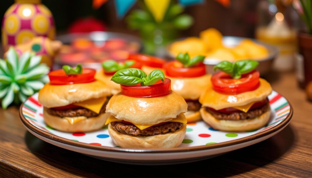 pizza burger mini bites