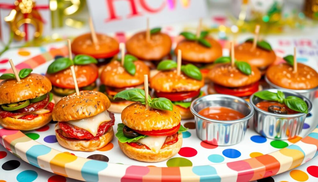 pizza burger snacks