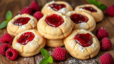 raspberry thumbprint cookies