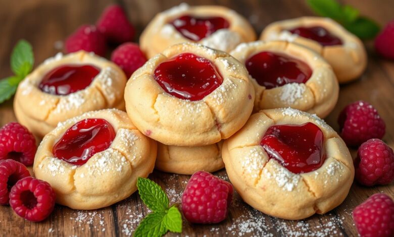 raspberry thumbprint cookies