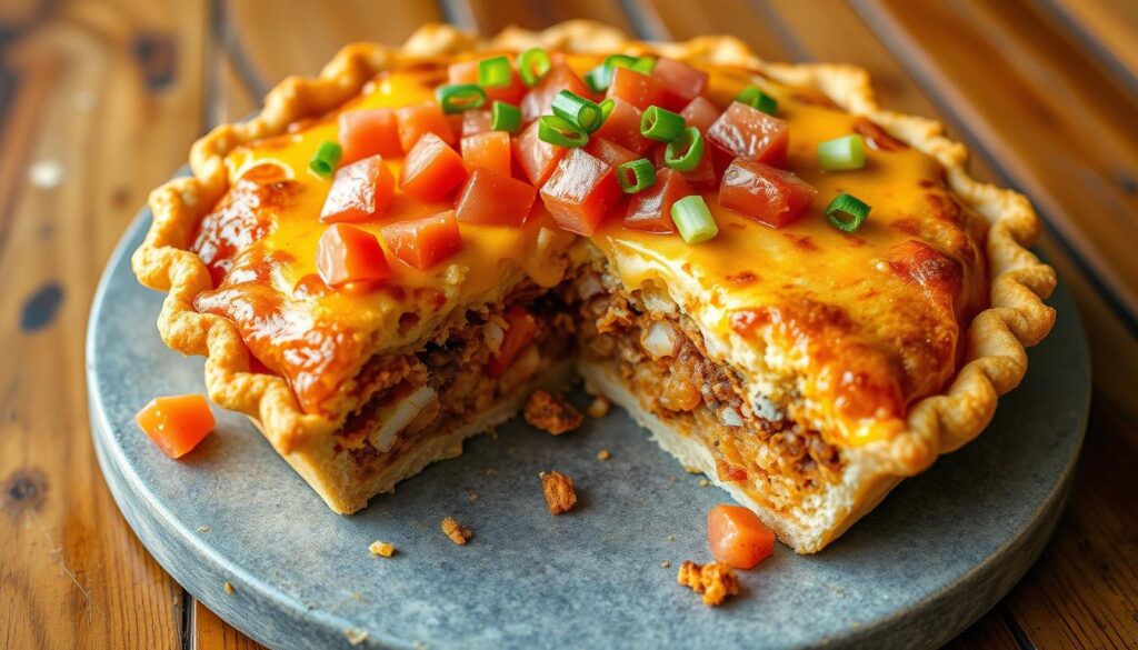 taco pie with dorito crust