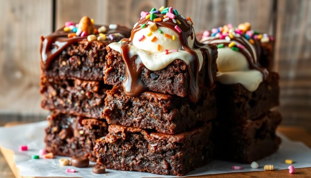Fudgy Brownie Sundae Bars