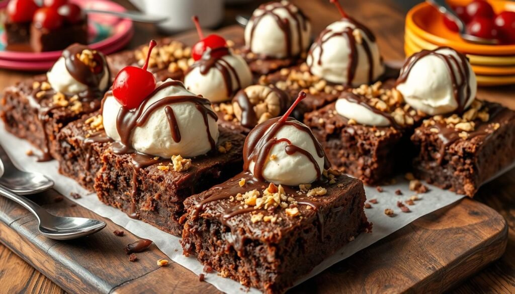 Fudgy Brownie Sundae Bars