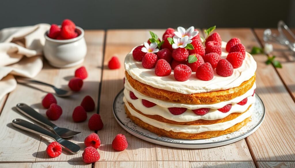 raspberry cake decorating
